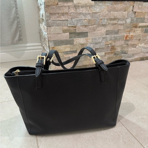 Tory Burch Black Structured Leather Tote - Picture 2 of 3